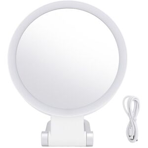 Groofoo - Travel Makeup Mirror with Light White Stand Adjustable Angle Magnifying Mirror Double Sided Magnification Vanity Mirror for Home Travel 20X Groofoo - Travel Makeup Mirror with Light White Stand Adjustable Angle Magnifying Mirror Double Sided Magnification Vanity Mirror for Home Travel 20X