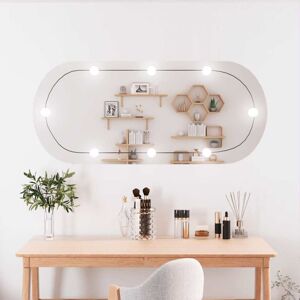 Wall Mirror with led Lights 45x100 cm Glass Oval Vidaxl Wall Mirror with led Lights 45x100 cm Glass Oval Vidaxl