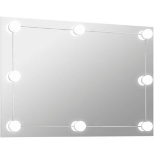 Wall Frameless Mirror with LED Lights Rectangular Glass vidaXL Wall Frameless Mirror with LED Lights Rectangular Glass vidaXL