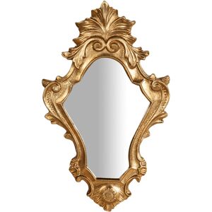 BISCOTTINI Entrance mirror with gold wooden frame Decorative wall mirror 40 x 25 cm Bathroom makeup mirror Made in Italy Baroque style BISCOTTINI Entrance mirror with gold wooden frame Decorative wall mirror 40 x 25 cm Bathroom makeup mirror Made in Italy Baroque style