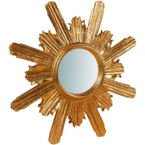 Biscottini - W60xDP4xH60 cm Made in Italy sized wood made gold finish leaf Hanging Wall Mirror Biscottini - W60xDP4xH60 cm Made in Italy sized wood made gold finish leaf Hanging Wall Mirror