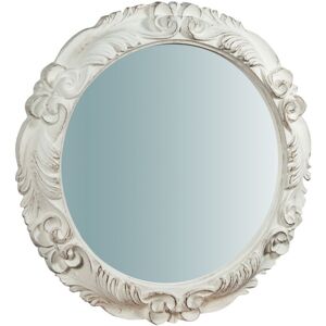 Biscottini - W66XDP5XH66 cm Made in Italy sized wood made antiqued white finish vertical/horizontal Hanging Wall Mirror Biscottini - W66XDP5XH66 cm Made in Italy sized wood made antiqued white finish vertical/horizontal Hanging Wall Mirror