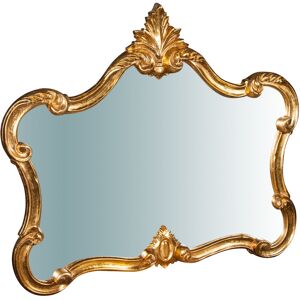 Biscottini - W81XDP4XH69 cm Made in Italy sized wood made antiqued gold leaf finish Hanging Wall Mirror Biscottini - W81XDP4XH69 cm Made in Italy sized wood made antiqued gold leaf finish Hanging Wall Mirror