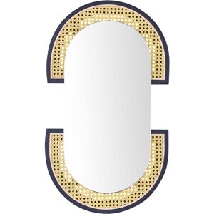Beliani Wall Mirror Natural Rattan - 75cm - Oval - Modern Decor Beliani Wall Mirror Natural Rattan - 75cm - Oval - Modern Decor