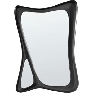 Beliani - Wall Hanging Mirror pu Frame Irregular Shape Glass 70 x 100 cm Black Lanester Beliani - Wall Hanging Mirror pu Frame Irregular Shape Glass 70 x 100 cm Black Lanester