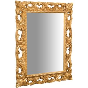 Biscottini Vintage Gold Leaf Wall Mirror - Wall Mirror Biscottini Vintage Gold Leaf Wall Mirror - Wall Mirror