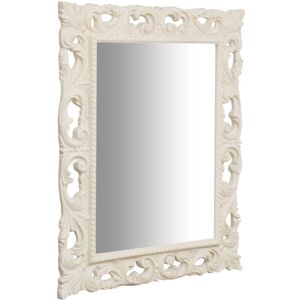 BISCOTTINI Wall Mirror - Rustic Rectangular Wood Frame - 93x73cm BISCOTTINI Wall Mirror - Rustic Rectangular Wood Frame - 93x73cm