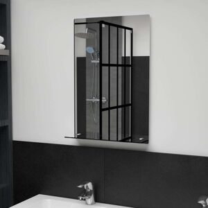 vidaXL Wall Mirror with Shelf 40x60cm Tempered Glass Bathroom Vanity vidaXL Wall Mirror with Shelf 40x60cm Tempered Glass Bathroom Vanity