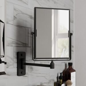 Aquari - Wall Mounted 3x Magnifying Bathroom Mirror Shaving Make Up Extending Black Aquari - Wall Mounted 3x Magnifying Bathroom Mirror Shaving Make Up Extending Black