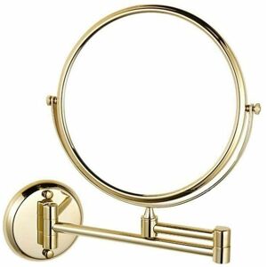 Dewdat - Wall Mounted Makeup Mirror 8 Inch Swivel Double Sided Extendable Foldable Shaving Bathroom 5x Magnification Gold Dewdat - Wall Mounted Makeup Mirror 8 Inch Swivel Double Sided Extendable Foldable Shaving Bathroom 5x Magnification Gold