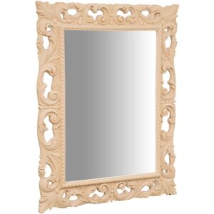 BISCOTTINI WOODEN Hanging Wall Mirror RAW FINISH MADE IN ITALY BISCOTTINI WOODEN Hanging Wall Mirror RAW FINISH MADE IN ITALY