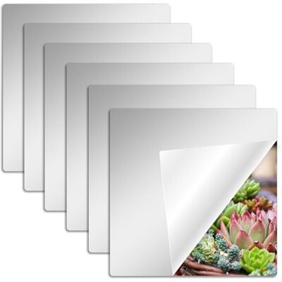 TORMATOR 12 Pieces Self-Adhesive Wall Mirror, 20 x 20 CM Flexible Adhesive Wall Mirror Acrylic Decorative Wall Mirror for School, Home, Living Room, Bathroom, TORMATOR 12 Pieces Self-Adhesive Wall Mirror, 20 x 20 CM Flexible Adhesive Wall Mirror Acrylic Decorative Wall Mirror for School, Home, Living Room, Bathroom,