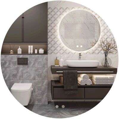 REA P10404 White LED Mirror - 70cm Modern Design REA P10404 White LED Mirror - 70cm Modern Design