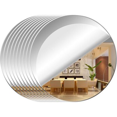 CCYKXA 10 Pieces Self-Adhesive Wall Mirror for Decorative Living Room, Acrylic, Round Mirror Plate, Flexible Sticky Wall Mirrors, Decorative Mirror CCYKXA 10 Pieces Self-Adhesive Wall Mirror for Decorative Living Room, Acrylic, Round Mirror Plate, Flexible Sticky Wall Mirrors, Decorative Mirror