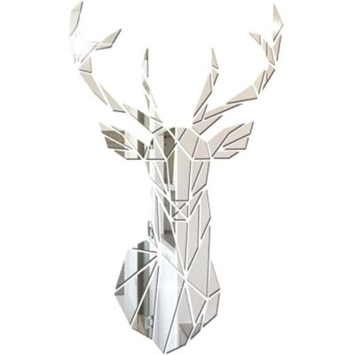 CCYKXA 3D Deer Mirror Wall Sticker, 1 Set of Geometric Acrylic Wall Mirrors, DIY Adhesive Stickers for Home, Office, Living Room, Bathroom Decor CCYKXA 3D Deer Mirror Wall Sticker, 1 Set of Geometric Acrylic Wall Mirrors, DIY Adhesive Stickers for Home, Office, Living Room, Bathroom Decor