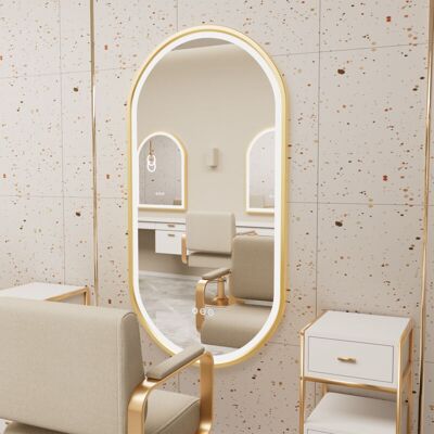 LUVODI Gold Aluminium Alloy Frame Illuminated LED Bathroom Mirror Living Room Wall Mirror, Oval 1000x500mm LUVODI Gold Aluminium Alloy Frame Illuminated LED Bathroom Mirror Living Room Wall Mirror, Oval 1000x500mm
