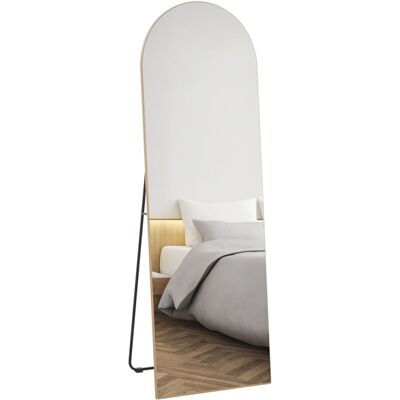 HOMCOM Gold Floor Mirror - 50x150cm Wall Mount Leaning Standing Mirror HOMCOM Gold Floor Mirror - 50x150cm Wall Mount Leaning Standing Mirror