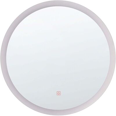 Beliani Wall Mounted LED Mirror YSER - 58cm - Modern Bathroom Vanity Beliani Wall Mounted LED Mirror YSER - 58cm - Modern Bathroom Vanity