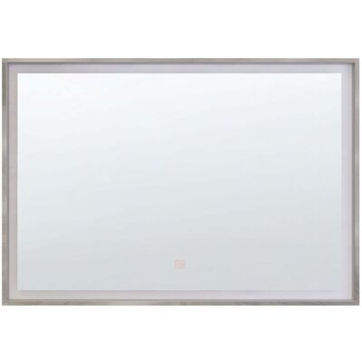 Beliani Silver LED Bathroom Mirror Rectangular 60x80cm - Bathroom Mirror Beliani Silver LED Bathroom Mirror Rectangular 60x80cm - Bathroom Mirror