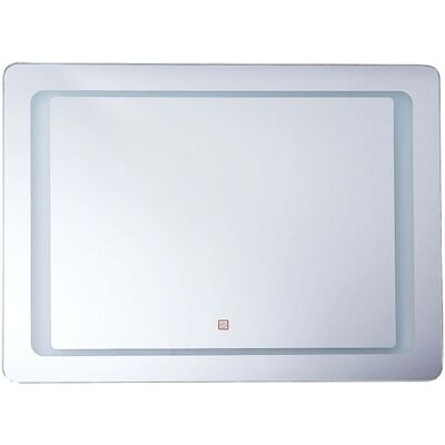 Beliani Wall Mirror with LED Silver 60 x 80 cm Rectangular Beliani Wall Mirror with LED Silver 60 x 80 cm Rectangular