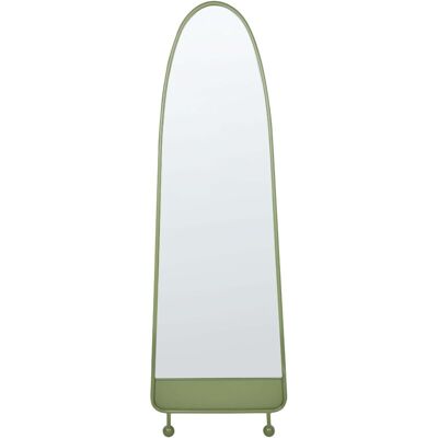 Beliani Wall Mirror Green Iron Glass 45 x 146 cm Oval Hanging Decor Modern Minimalist Living Room Bedroom Hallway - Wall Mirror Beliani Wall Mirror Green Iron Glass 45 x 146 cm Oval Hanging Decor Modern Minimalist Living Room Bedroom Hallway - Wall Mirror