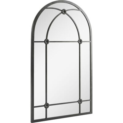 Outsunny Arched Mirror, Decorative Wall Mirrors, Black Outsunny Arched Mirror, Decorative Wall Mirrors, Black