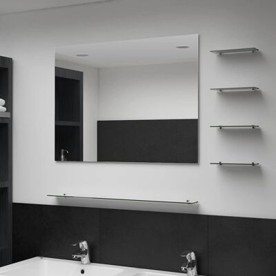 vidaXL Wall Mirror with 5 Shelves Silver - Bathroom Vanity Decor vidaXL Wall Mirror with 5 Shelves Silver - Bathroom Vanity Decor