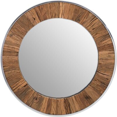 Premier Housewares Kerala Natural Wood Round Mirror Premier Housewares Kerala Natural Wood Round Mirror