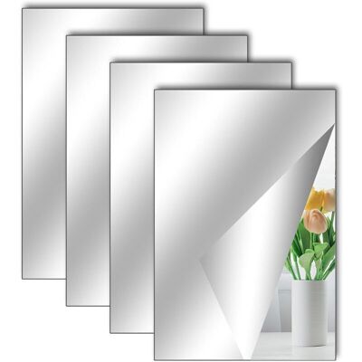 TORMATOR Set of 4 Acrylic Mirror Stickers, Adhesive for Walls, Schools, Homes, Living Rooms, Bathrooms, Bedrooms (Right Angle, 30 x 20 cm) TORMATOR Set of 4 Acrylic Mirror Stickers, Adhesive for Walls, Schools, Homes, Living Rooms, Bathrooms, Bedrooms (Right Angle, 30 x 20 cm)