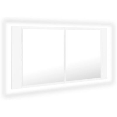 vidaXL White LED Bathroom Mirror Cabinet - Bathroom Mirror Cabinet vidaXL White LED Bathroom Mirror Cabinet - Bathroom Mirror Cabinet
