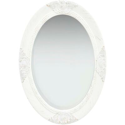 vidaXL Wall Mirror Baroque Style 50x70 cm White vidaXL Wall Mirror Baroque Style 50x70 cm White