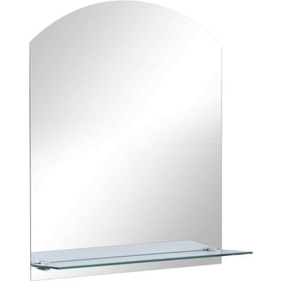 vidaXL Wall Mirror with Shelf - 30x50cm Tempered Glass Bathroom Vanity vidaXL Wall Mirror with Shelf - 30x50cm Tempered Glass Bathroom Vanity