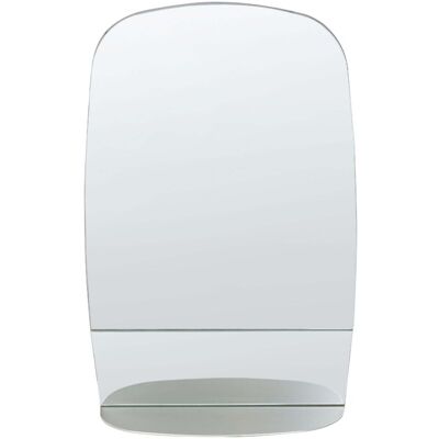 Beliani Wall Mirror Silver 40x60cm with Shelf - Wall Mounted Decorative Mirror Beliani Wall Mirror Silver 40x60cm with Shelf - Wall Mounted Decorative Mirror