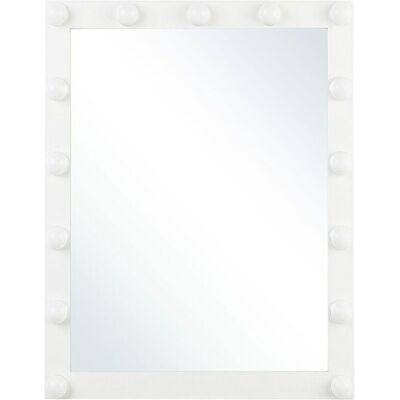Beliani Wall Vanity Mirror with LED White 50 x 60 cm Rectangular Hollywood Illuminated Bulbs Dressing Table - Mirror Beliani Wall Vanity Mirror with LED White 50 x 60 cm Rectangular Hollywood Illuminated Bulbs Dressing Table - Mirror