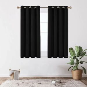 Deconovo Eyelet Thermal Insulated Blackout Curtains 2 Panels 46 x 54 Inch Black - Black