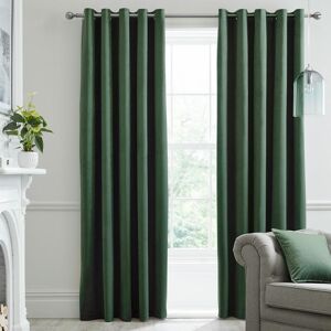 Laurence Llewelyn Bowen - Montrose Velvet Blackout Eyelet Lined Curtains, Bottle Green, 46 x 54 Inch