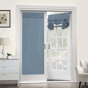 PESCE 1 Panel Blackout Door Curtains Privacy French Door Curtains, Room Darkening Curtains for Glass Door, Thermal Insulated Tie Up Shades Window Curtains