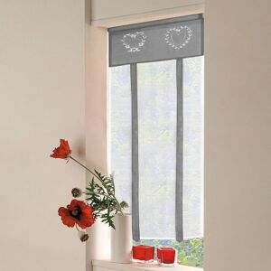 HÉLOISE 1 Piece Embroidery Roman Blind Sheer Curtain Shade Breeze Curtains Tulle Window Cover for Bedroom, Office, Bathroom, Kitchen, Grey, 45cm w x 90cm h