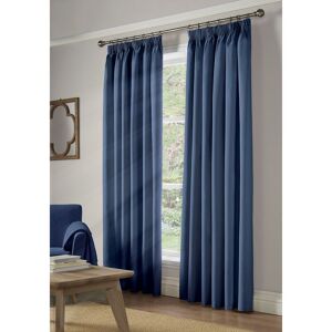 ALAN SYMONDS 100% Blackout Eyelet Ring Top Curtains Blue 41 x 54 - Blue