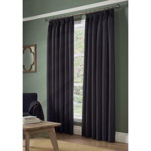 ALAN SYMONDS 100% Blackout Eyelet Ring Top Curtains Charcoal 41 x 54 - Charcoal