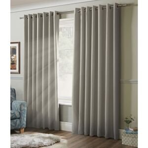 ALAN SYMONDS 100% Blackout Eyelet Ring Top Curtains Grey 41 x 72 - Grey