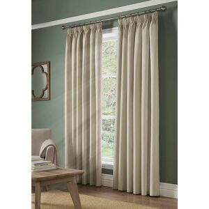 Alan Symonds - 100% Blackout Pencil Pleat Taped Top Curtains Cream 41 x 72 - Cream