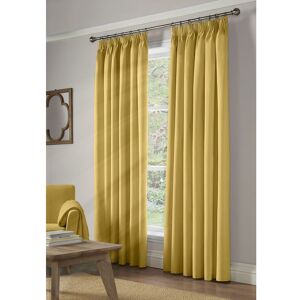 Alan Symonds - 100% Blackout Pencil Pleat Taped Top Curtains Ochre 41 x 54 - Ochre