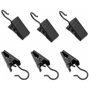 ORCHIDÉE 100 Pack Stainless Steel Curtain Clip Hooks String Party Lights Hanger Wire Holder (Black)