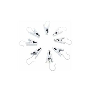Neige - 100 Pack Stainless Steel Curtain Clip Hooks String Party Lights Hanger Wire Holder (White)