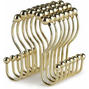 TINOR 12 Pack Gold Rust Resistant Stainless Steel Shower Curtain Hooks.