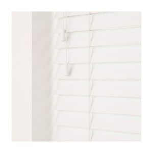 Newedgeblinds - 210cm Ultra White Faux Wood Venetian Blind With Strings (50mm Slats) Blind With Strings (50mm Slats)