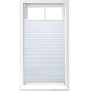 Relaxdays - Set of 1 Pleated Blinds, No-Drilling, Adhesive Klemmfix, Folding, Transparent, Shades, White, 90 x 210 cm