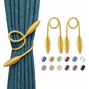 HÉLOISE 2 Pack Creative and Decorative European Style Twist Curtain Tiebacks for Home and Office Window (Gold)