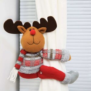 Langray - 2 Pieces Christmas Curtain Buckles Holder Cute Elk Curtain Tiebacks for Xmas Home Decor Window Accessories Elk